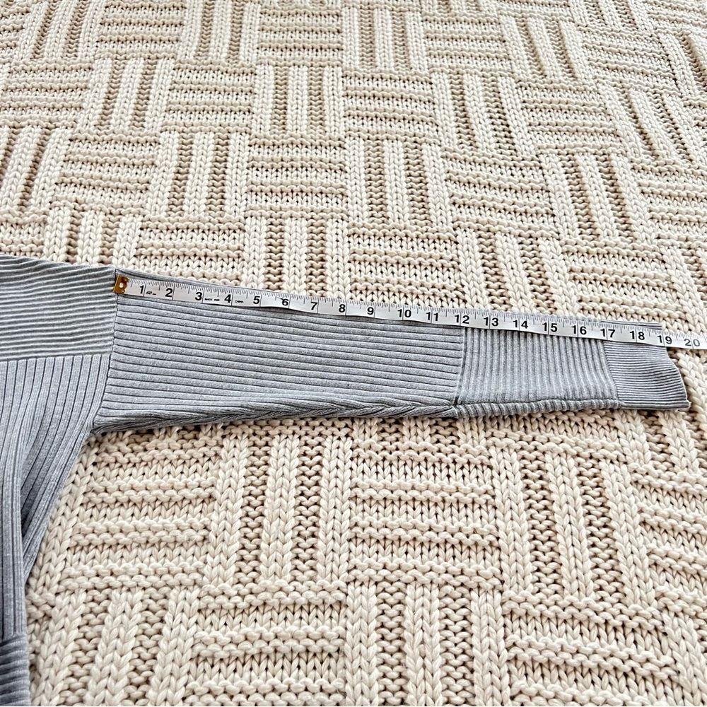 Lety & Me Heather Heather Grey Ribbed Mixed Stitch Open Front Cardigan Size M - Picture 15 of 15